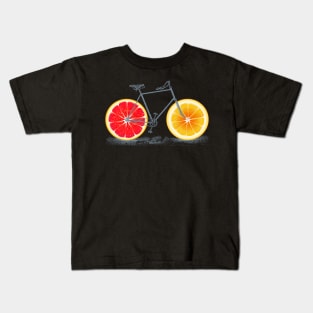 Vintage Orange Old Bike with Retro Cycle Frame Kids T-Shirt